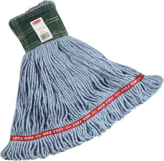 Rubbermaid - 1" Green Head Band, Medium Blended Fiber Loop End Mop Head - 4 Ply, Side Loading Connection - Industrial Tool & Supply