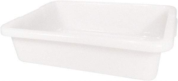 Rubbermaid - 4.6 Gal, White Polyethylene Tote Container - Nesting, 20" Long x 15" Wide x 5" High - Industrial Tool & Supply