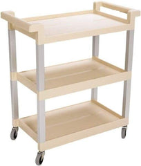 Rubbermaid - 100 Lb Capacity, 16" Wide x 31-1/2" Long x 36" High Standard Utility Cart - 3 Shelf, Plastic, Swivel Casters - Industrial Tool & Supply
