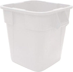 Rubbermaid - 40 Gal White Square Trash Can - Polyethylene, 730mm High x 596.9mm Long x 596.9mm Wide - Industrial Tool & Supply