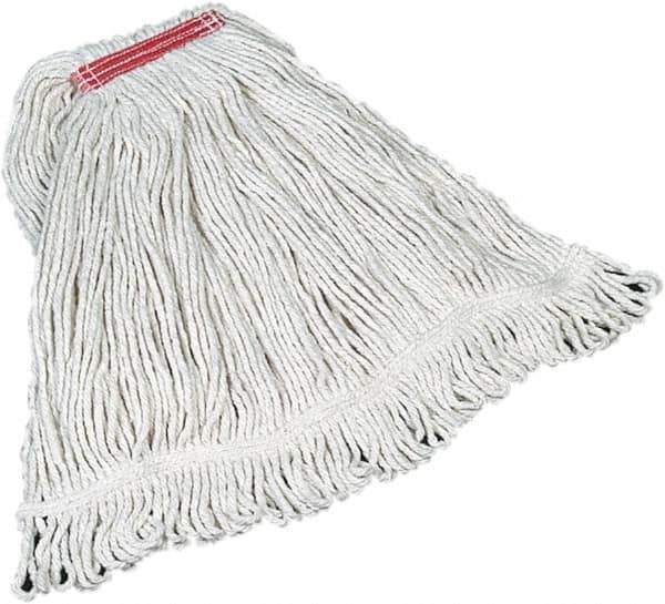 Rubbermaid - Red Head Band, Large Cotton Loop End Mop Head - 4 Ply, Screw On Connection - Industrial Tool & Supply