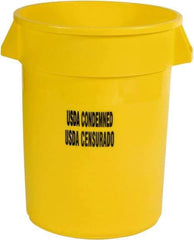 Rubbermaid - Round, Yellow Food Storage Container - 27.3" High x 22" Wide - Industrial Tool & Supply