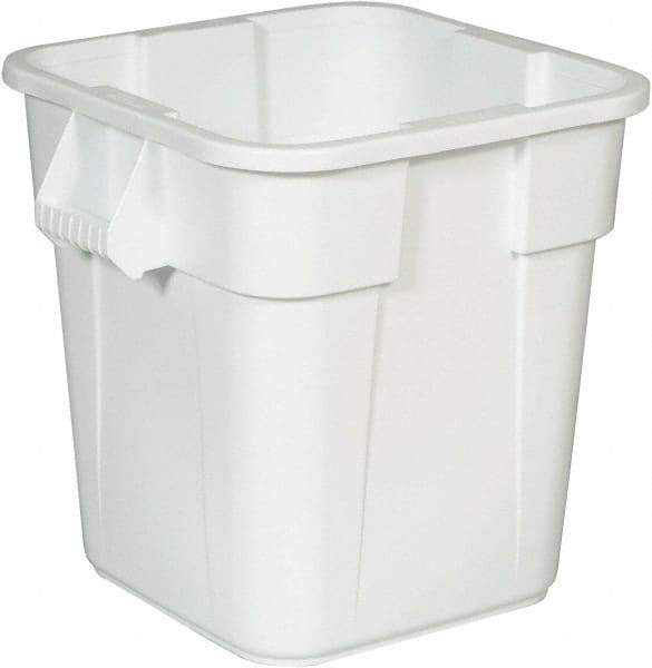 Rubbermaid - 28 Gal White Square Trash Can - Polyethylene, 572mm High x 546.1mm Long x 546.1mm Wide - Industrial Tool & Supply