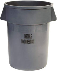 Rubbermaid - Round, Gray Food Storage Container - 31-1/2" High x 24" Wide - Industrial Tool & Supply