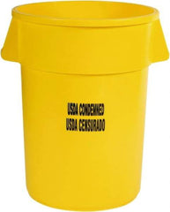 Rubbermaid - Round, Yellow Food Storage Container - 31-1/2" High x 24" Wide - Industrial Tool & Supply