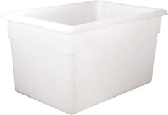 Rubbermaid - Rectangular, White Polyethylene Food Tote Box - 15" High x 18" Wide x 26" Long, with Snap-On Lid - Industrial Tool & Supply