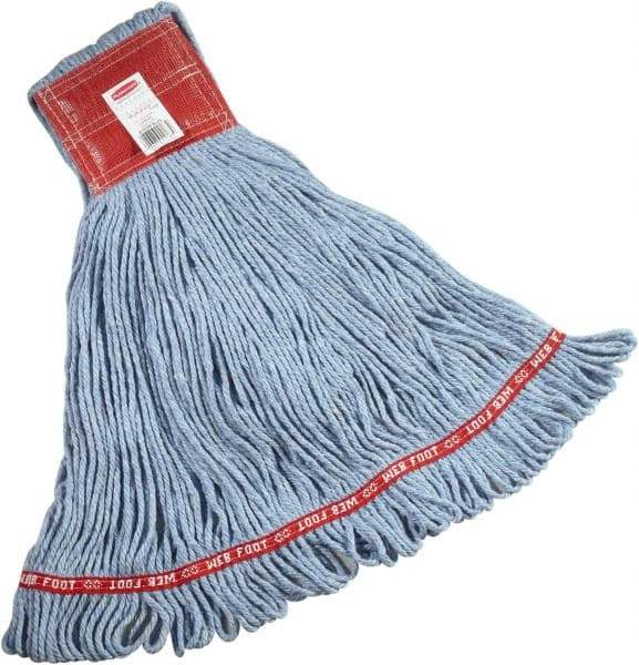 Rubbermaid - 5" Red Head Band, Large Blended Fiber Loop End Mop Head - 4 Ply, Clamp Jaw Connection - Industrial Tool & Supply
