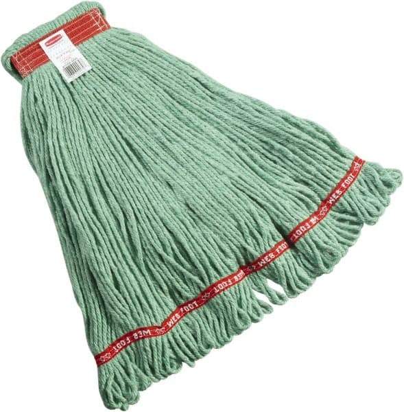 Rubbermaid - 1" Red Head Band, Large Blended Fiber Loop End Mop Head - 4 Ply, Side Loading Connection - Industrial Tool & Supply