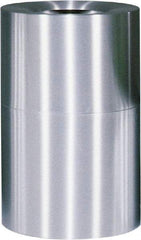 Rubbermaid - 55 Gal Aluminum Round Decorative Waste Receptacle With Top - Aluminum, 35" High - Industrial Tool & Supply