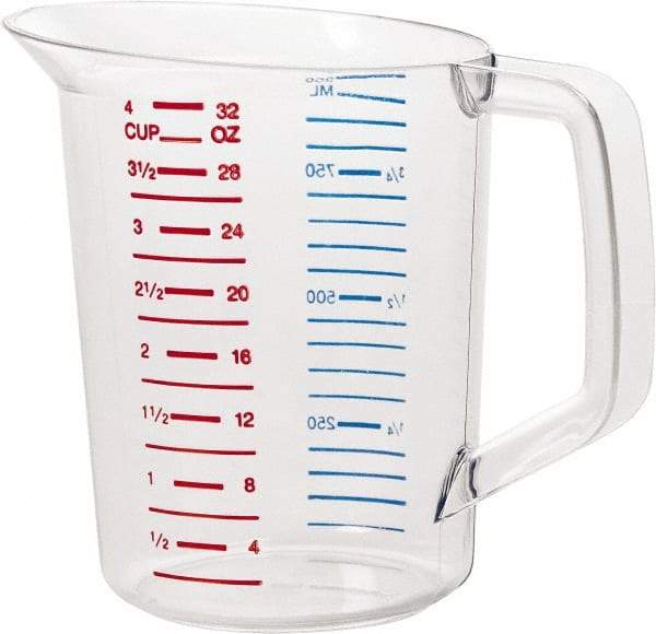 Rubbermaid - 1 Quart Polycarbonate Measuring Cup - 50 ml Graduation - Industrial Tool & Supply