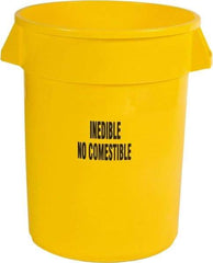 Rubbermaid - Round, Yellow Food Storage Container - 27.3" High x 22" Wide - Industrial Tool & Supply