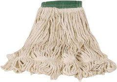 Rubbermaid - 1" Green Head Band, Medium Blended Fiber Loop End Mop Head - Side Loading Connection - Industrial Tool & Supply