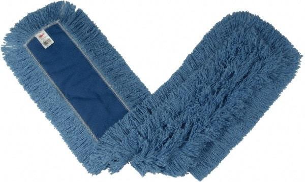 Rubbermaid - 48" Long x 5" Wide Cotton/Synthetic Dust Mop Head - Envelope Connection, Blue, Cut-End Head, Launderable - Industrial Tool & Supply