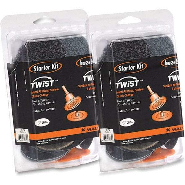 WALTER Surface Technologies - 16 Piece, 36, 50, 60, 80, 120 Grit, 3" Disc Diam, Abrasive Disc Kit - Coated, (2) Medium, Coarse, Fine, Super Fine Grade, Zirconia Alumina - Industrial Tool & Supply