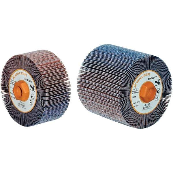 WALTER Surface Technologies - 4-1/4" Diam 40 Grit Aluminum Oxide Unmounted Flap Wheel - 5/8-11 Threaded Hole, 2" Wide, Coated, Grade Coarse, 3,800 Max RPM - Industrial Tool & Supply