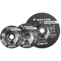 WALTER Surface Technologies - 24 Grit, 7" Wheel Diam, 1/4" Wheel Thickness, 7/8" Arbor Hole, Type 27 Depressed Center Wheel - Aluminum Oxide, Resinoid Bond, 8,600 Max RPM - Industrial Tool & Supply