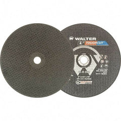 WALTER Surface Technologies - 9" 30 Grit Aluminum Oxide Cutoff Wheel - 3/32" Thick, 7/8" Arbor, 6,600 Max RPM, Use with Angle Grinders - Industrial Tool & Supply