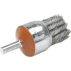 WALTER Surface Technologies - 1-1/8" Brush Diam, Knotted, End Brush - 1/4" Diam Shank, 20,000 Max RPM - Industrial Tool & Supply