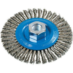 WALTER Surface Technologies - 4-1/2" OD, 5/8-11 Arbor Hole, Stringer Bead Stainless Steel Wheel Brush - 3/16" Face Width, 0.02" Filament Diam, 15,000 RPM - Industrial Tool & Supply