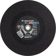 WALTER Surface Technologies - 16" 24 Grit Aluminum Oxide Cutoff Wheel - 5/32" Thick, 1" Arbor, 3,800 Max RPM, Use with Stationary Tools - Industrial Tool & Supply