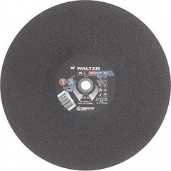 WALTER Surface Technologies - 20" 24 Grit Aluminum Oxide Cutoff Wheel - 3/16" Thick, 1" Arbor, 3,000 Max RPM, Use with Stationary Tools - Industrial Tool & Supply