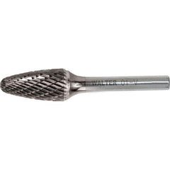 WALTER Surface Technologies - 5/16" Cut Diam, 1/4" Shank Diam, Tree Head Double Cut Burr - Carbide, 5/8" LOC - Industrial Tool & Supply