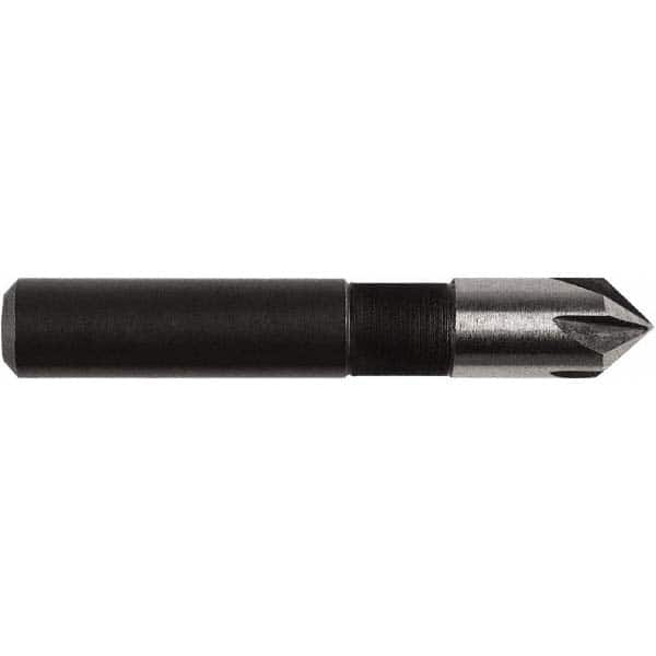 Irwin - 1/4" Head Diam, 1/4" Shank Diam, 5 Flute 82° High Speed Steel Countersink - Industrial Tool & Supply