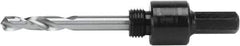Irwin Blades - 9/16 to 1-3/16" Tool Diam Compatibility, Hex Shank, Steel Integral Pilot Drill, Hole Cutting Tool Arbor - 3/8" Min Chuck, Hex Shank Cross Section, Threaded Shank Attachment, For Hole Saws - Industrial Tool & Supply