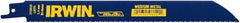 Irwin Blades - 8" Long, Bi-Metal Reciprocating Saw Blade - Straight Profile, 18 TPI, Toothed Edge, Tang Shank - Industrial Tool & Supply