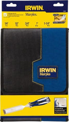 Irwin - 5 Piece Wood Chisel Set - Acetate, Sizes Included 1/4 to 1-1/4" - Industrial Tool & Supply