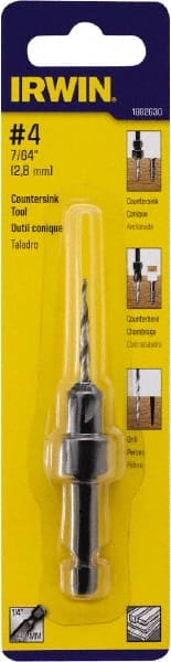 Irwin - Adjustable-Depth Drill Countersinks Cutter Head Diameter (Inch): 1/4 Drill Size Compatibility (Decimal Inch): 0.1094 - Industrial Tool & Supply