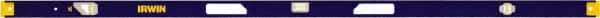 Irwin - Magnetic 78" Long 3 Vial I-Beam Level - Aluminum, Blue/Yellow, 1 Level & 2 Plumb Vials - Industrial Tool & Supply