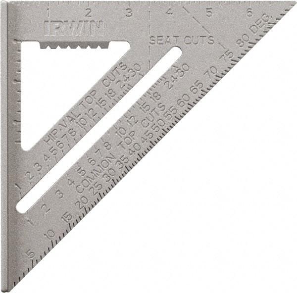 Irwin - 7" Blade Length, Aluminum Rafter Square - Industrial Tool & Supply