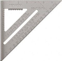 Irwin - 7" Blade Length, Aluminum Rafter Square - Industrial Tool & Supply