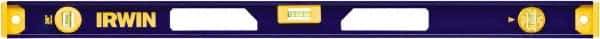 Irwin - 36" Long 3 Vial I-Beam Level - Aluminum, Blue/Yellow, 1 Plumb & 2 Level Vials - Industrial Tool & Supply