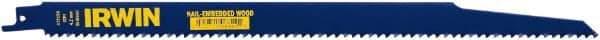 Irwin Blades - 12" Long, Bi-Metal Reciprocating Saw Blade - Tapered Profile, 6 TPI, Toothed Edge, Tang Shank - Industrial Tool & Supply