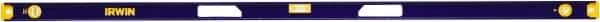 Irwin - 72" Long 3 Vial I-Beam Level - Aluminum, Blue/Yellow, 1 Plumb & 2 Level Vials - Industrial Tool & Supply