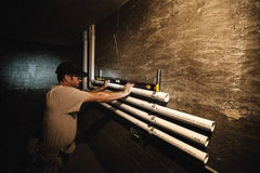 Irwin - 48" Long 3 Vial I-Beam Level - Aluminum, Blue/Yellow, 1 Plumb & 2 Level Vials - Industrial Tool & Supply