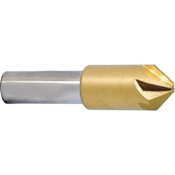 Melin Tool - 1/4" Head Diam, 1/4" Shank Diam, 6 Flute 120° Cobalt Countersink - Industrial Tool & Supply