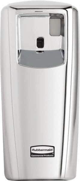 Rubbermaid - 0.019 Cu Ft Coverage, Chrome Metered Aerosol Dispenser - D Battery Required - Industrial Tool & Supply