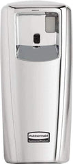 Rubbermaid - 0.019 Cu Ft Coverage, Chrome Metered Aerosol Dispenser - D Battery Required - Industrial Tool & Supply