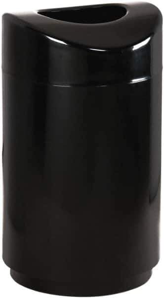 Rubbermaid - 30 Gal Black Round Decorative Waste Receptacle With Top - Metal, 851mm High - Industrial Tool & Supply