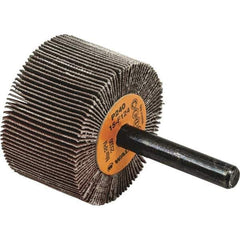 WALTER Surface Technologies - 1-1/2" Diam x 1" Face Width, Coarse Aluminum Oxide Coated Mounted Flap Wheel - 1/4" Shank Mount, 40 Grit, Cloth Backing, 25,000 Max RPM - Industrial Tool & Supply