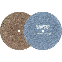WALTER Surface Technologies - 7" Diam, Aluminum Oxide Hook & Loop Disc - Coarse Grade, Coated, Series 07-R, Quick-Step Blendex - Industrial Tool & Supply