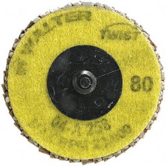 WALTER Surface Technologies - 80 Grit, 2-1/2" Disc Diam, Aluminum Oxide Flap Disc - 23,000 Max RPM, Fiber Backing, Quick Change Type R Attaching System, Coated - Industrial Tool & Supply