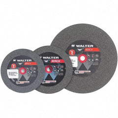 WALTER Surface Technologies - 60 Grit Aluminum Oxide Bench & Pedestal Grinding Wheel - 8" Diam x 1" Hole x 1-1/4" Thick, 3600 Max RPM, Fine Grade, Vitrified Bond - Industrial Tool & Supply