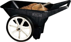 Rubbermaid - 3.5 Cu Ft, 200 Lb Capacity Wheelbarrow with Semi-Pneumatic Wheel - 47" Long x 27-1/2" Wide x 24-3/4" High, Black - Industrial Tool & Supply