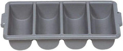 Rubbermaid - 4 Compartment, 21-1/4 Inch Wide x 11-1/2 Inch Deep x 3-3/4 Inch High, Cutlery Bin - Plastic, Gray - Industrial Tool & Supply