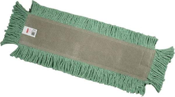 Rubbermaid - 24" Long x 5" Wide Cotton/Synthetic Dust Mop Head - Envelope Connection, Green, Cut-End Head - Industrial Tool & Supply