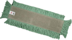 Rubbermaid - 24" Long x 5" Wide Cotton/Synthetic Dust Mop Head - Envelope Connection, Green, Cut-End Head - Industrial Tool & Supply